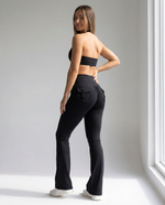 Flared Leggings with Back Pockets