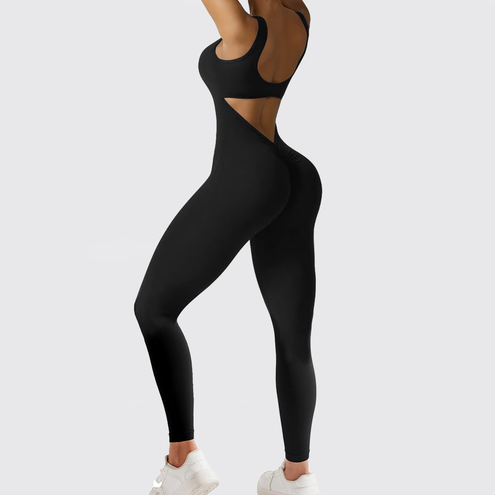 Selene Fit sleeveless flared jumpsuit - front view