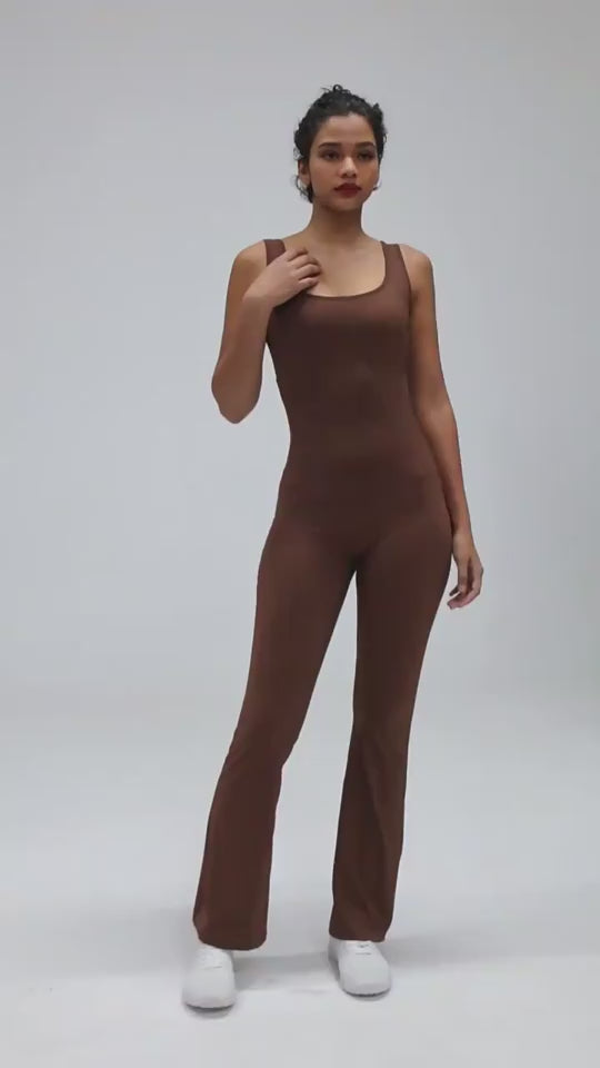Selene Fit sleeveless flared jumpsuit - product video
